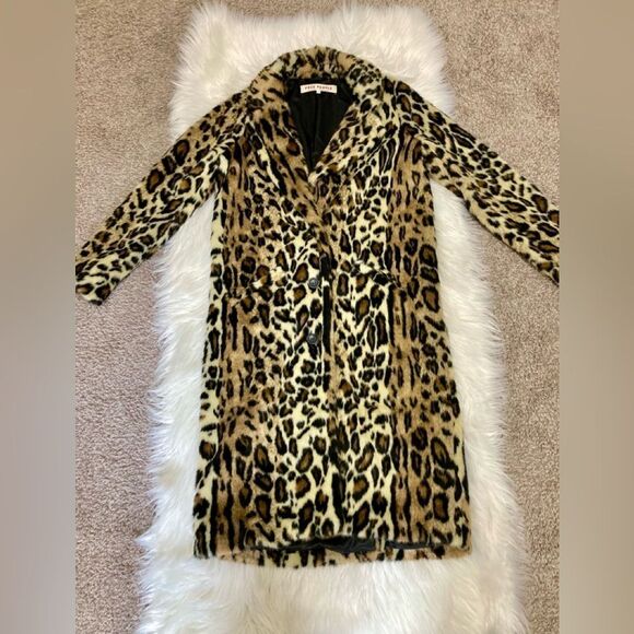 Free People x Anna Sui Faux Leopard Coat XS - Picture 7 of 9